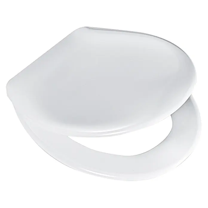 WC-Sitz Ancona - Duroplast, Weiß, Mit Absenkautomatik - Weißer Toilettensitz mit Deckel, gefertigt aus robustem Material, ideal für jedes Badezimmer. Hygienisch und leicht zu reinigen.