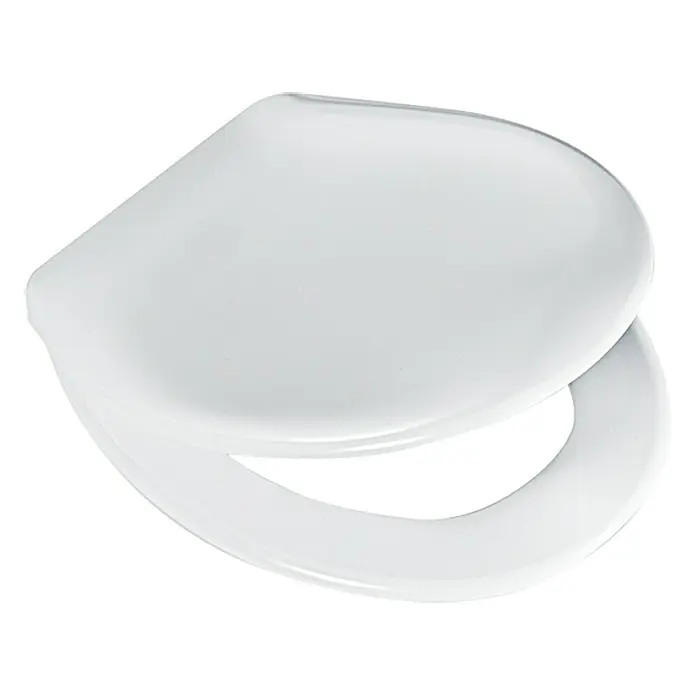 WC-Sitz Ancona - Duroplast, Weiß, Mit Absenkautomatik - Weißer Toilettensitz mit Deckel, gefertigt aus robustem Material, ideal für jedes Badezimmer. Hygienisch und leicht zu reinigen.