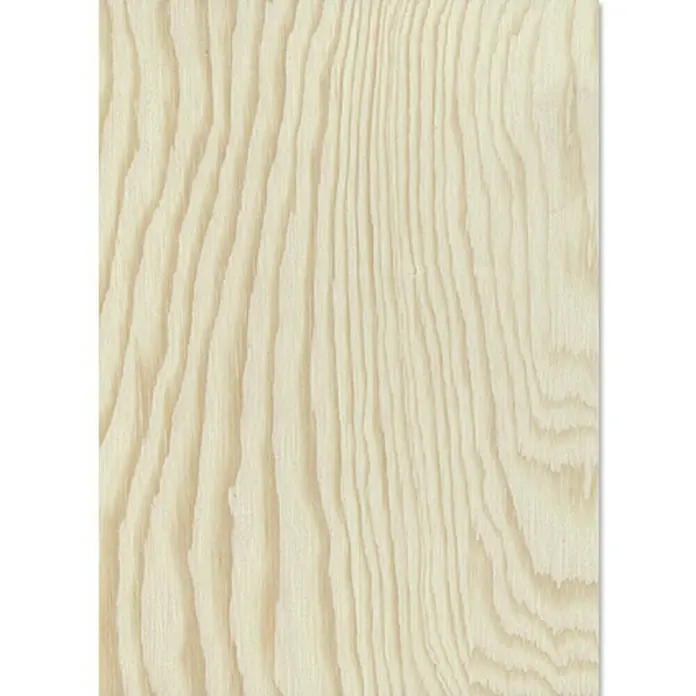 Furnierplatte nach Maß - Kiefer, L x B: 2.500 x 1.250 mm, Stärke: 6 mm - Nahaufnahme einer hellen Holzplatte mit markanter Maserung, ideal für Möbelbau und Innenausbau.