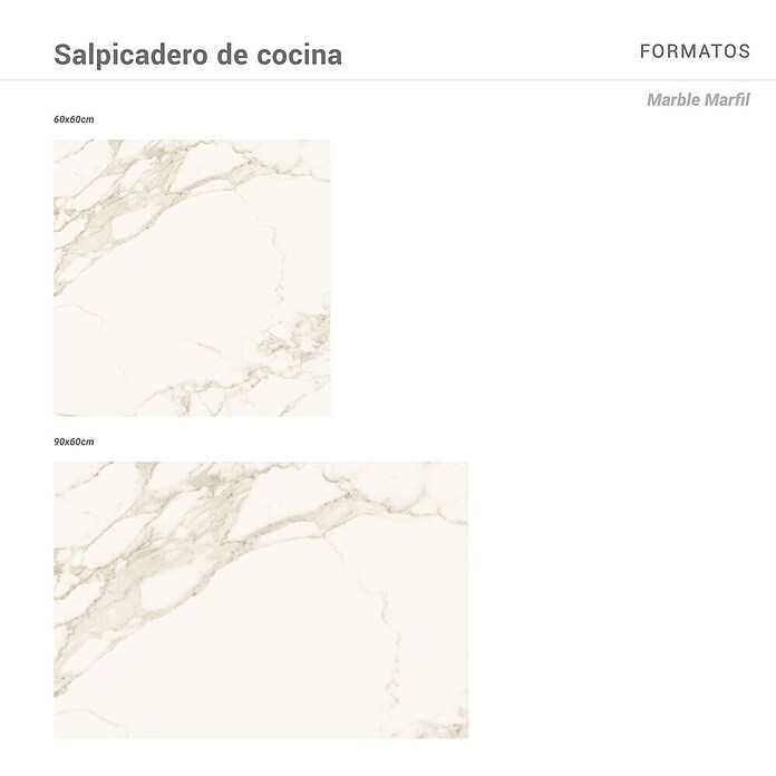 Protector de pared de cocina Marble (L x An x Es: 60 cm x 60 cm x 3 mm, Blanco/Gris, Aluminio) | BAUHAUS