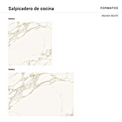 Protector de pared de cocina Marble (L x An x Es: 60 cm x 60 cm x 3 mm, Blanco/Gris, Aluminio) | BAUHAUS
