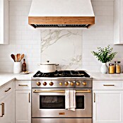 Protector de pared de cocina Marble (L x An x Es: 60 cm x 60 cm x 3 mm, Blanco/Gris, Aluminio) | BAUHAUS