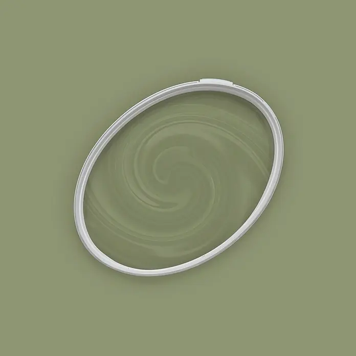Tadessi Wandfarbe Helles Sage Green - Grün, Matt, 5 l - Weißer ovaler Stickrahmen mit Spannschraube.