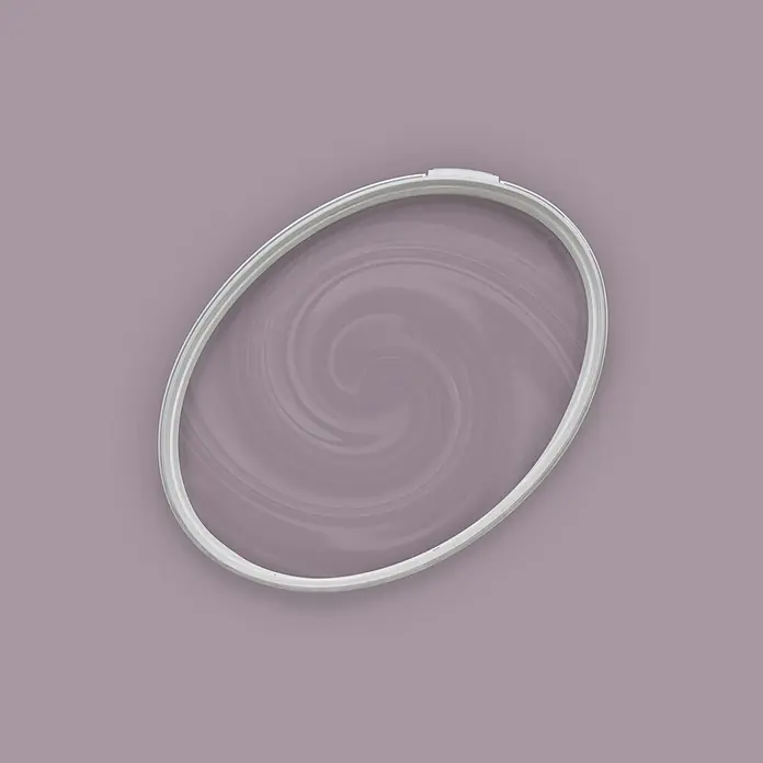 Tadessi Wandfarbe Mauve - Lila, Matt, 2,5 l - Weißer ovaler Stickrahmen mit Spannschraube.