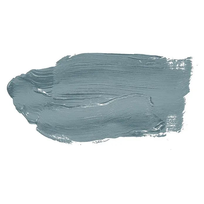 Tadessi Wandfarbe Eisblau - Grün, Matt, 2,5 l - Matter blaugrüner Pinselstrich mit sichtbarer Textur.