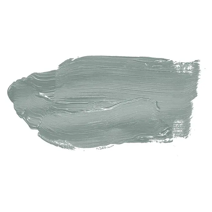 Tadessi Wandfarbe Sage Green - Grün, Matt, 5 l - Dicker, texturierter Salbeigrün-Farbwisch mit sichtbaren Pinselstrichen.