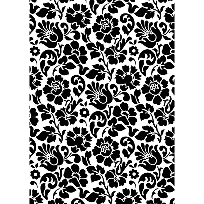 D-c-fix Rollo adhesivo - 200 x 45 cm, Negro/blanco, Barock, Autoadhesivo - Patrón floral ornamentado en blanco y negro con hojas y flores.