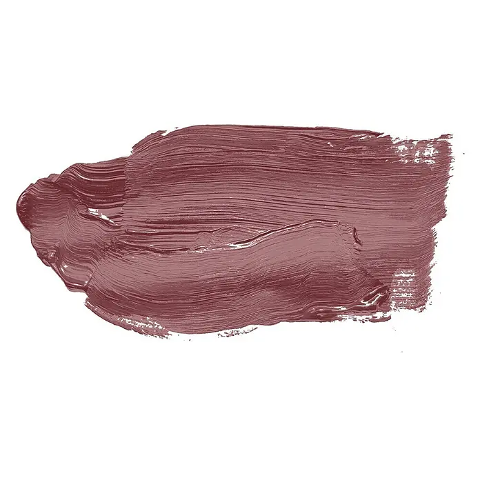 Tadessi Wandfarbe Bordeaux Cherry Rot - Rot, Matt, 2,5 l - Texturierter Swatch aus mattem rotbraunem Lack oder Kosmetik, mit dicken Pinselstrichen.