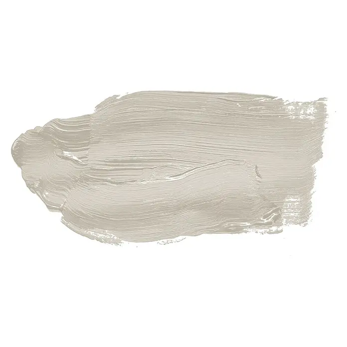 Tadessi Wandfarbe Pastell Mocha - Taupe, Matt, 5 l - Texturierte hellbeige Farbprobe mit sichtbaren Pinselstrichen.
