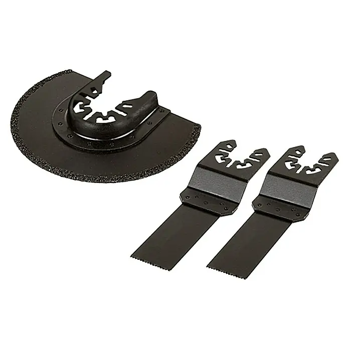 Wolfcraft Sägeblatt-Set für Vibrationssägen - 3 -tlg., BIM - Oszillierendes Werkzeugzubehör: Segment- und Tauchsägeblätter für präzise Schnitte in verschiedenen Materialien.