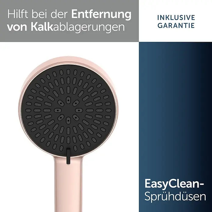 Ideal Standard Alu+ Handbrause Ideal Rain - Durchmesser: 10 cm, Rosé - Roségoldener Duschkopf mit dunkelgrauen EasyClean-Sprühdüsen.