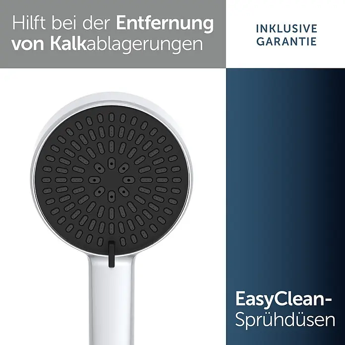 Ideal Standard Alu+ Handbrause Ideal Rain - Durchmesser: 10 cm, Silber - Silberner Duschkopf mit schwarzen EasyClean-Sprühdüsen zur einfachen Kalkentfernung.