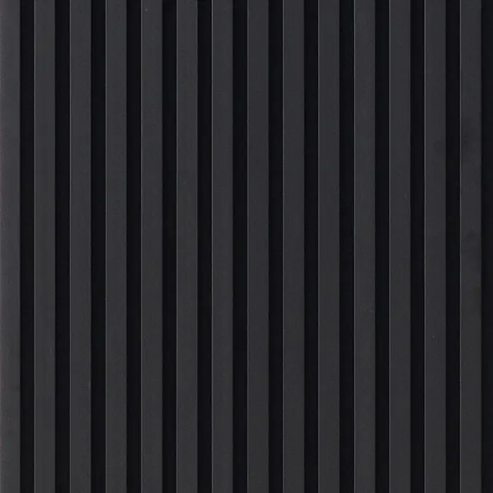 FN Neuhofer Akustikpaneel Aluminium Eloxiert - Schwarz, L x B x S: 2.400 x 565 x 19 mm - Dunkelgraue gerippte Wandplatte.