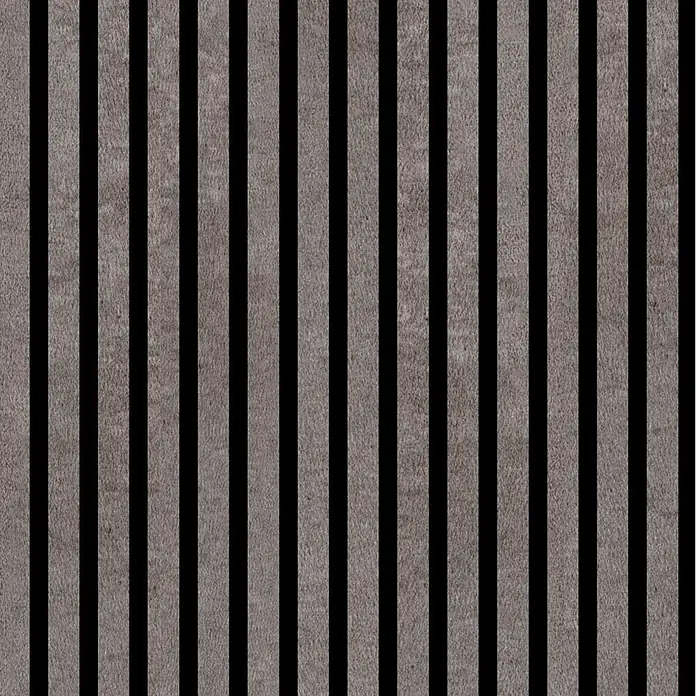FN Neuhofer Akustikpaneel Aluminium Foliert - Beton, L x B x S: 2.400 x 565 x 17 mm - Vertikale Akustikplatte in strukturiertem Grau mit schwarzen Aussparungen, ideal für Wandverkleidung.