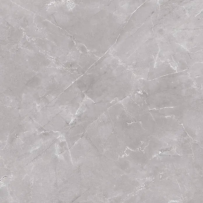 Wandpaneel Marble Lombard - 260 cm x 90 cm x 4 mm, Grau - Graue Marmorfliese mit subtiler weißer und dunkler Äderung.