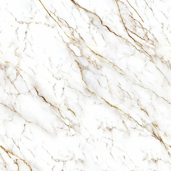 Wetwall Wandpaneel Alloy Spritzschutz - 25 x 80 cm, Norris Marble - Weißes Marmormuster mit eleganten goldenen Adern.