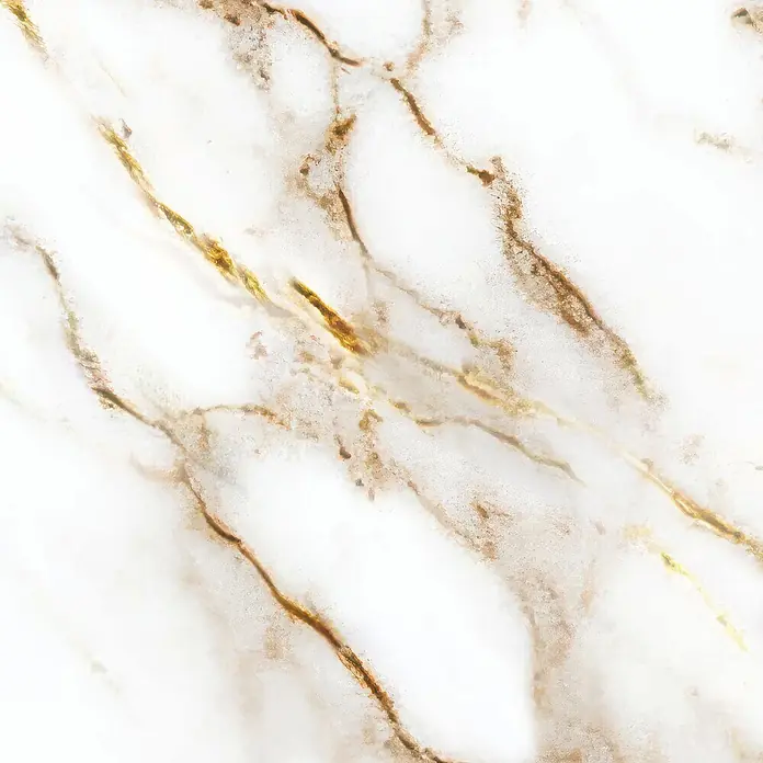 Wetwall Wandpaneel Alloy - 90 x 244 cm, Norris Marble - Weißer Marmor mit goldbraunen Adern.
