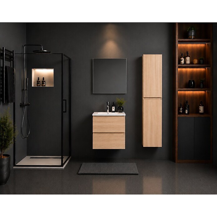 Nortiq Living Badmeubelset Brazil (Met spiegel, Totale breedte badmeubel: 61 cm) | BAUHAUS