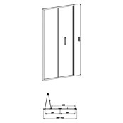 Sanotechnik Zložljiva vrata za tuš kabino Slim Line  (90 x 200 cm, Črna, Vgradne dimenzije: 88-92 cm) | 3673 - Falttür | DADB - Duschabtrennungen | DAD - Badausstattung | DA - Badausstattung/Bäderwelt | D - Sanitär | BAUHAUS