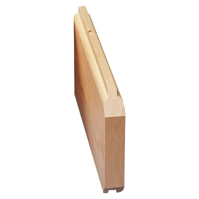 Kiehnholz Gartenhaus Kopenhagen 3 - Außenmaß inkl. Dachüberstand (B x T): 310 x 293 cm, Holz, Natur - Nahaufnahme eines bearbeiteten Holzrahmens, der die Maserung und die Form des Holzes hervorhebt. Ideal für Bau- und Designprojekte.