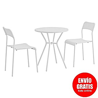 Conjunto de muebles de balcón Ina (3 pzs., Polipropileno, Blanco)