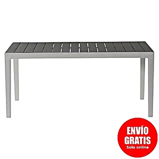 Keter Mesa de jardín Harmony (L x An x Al: 160 x 90 x 74 cm, Polipropileno, Gris/Blanco)