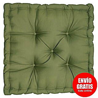 Cojín para suelo capitone water resist Oxford (Verde, 45 x 45 cm, 1 ud.)