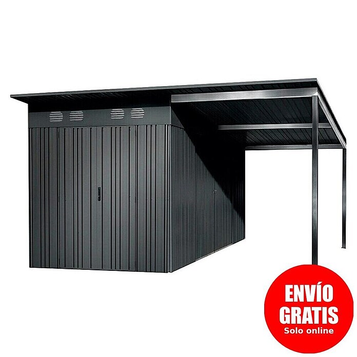 Hoggar Caseta para jardín Pioneer Y140 (Medidas ext. (An x Pr): 505 x 280 cm, Antracita, Acero, 14,4 m²) | BAUHAUS