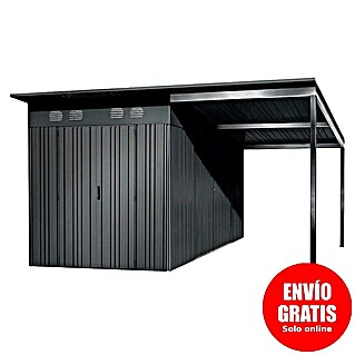 Hoggar Caseta para jardín Pioneer Y140 (Medidas ext. (An x Pr): 505 x 280 cm, Antracita, Acero, 14,4 m²)