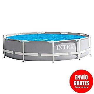 Intex Piscina Frame Prisma Rondo C/F (Ø x Al: 305 x 76 cm, Gris, 4.485 l)