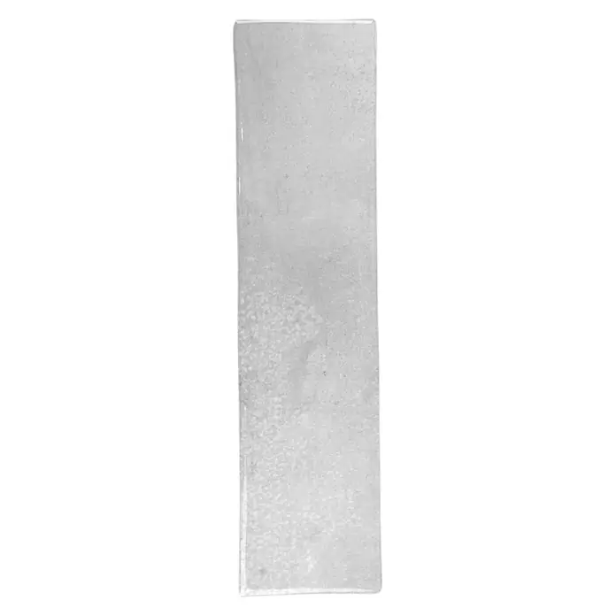 Wandfliese Santorini - 7,5 x 30 cm, White, Glänzend - Texturierte hellgraue rechteckige Fliese.