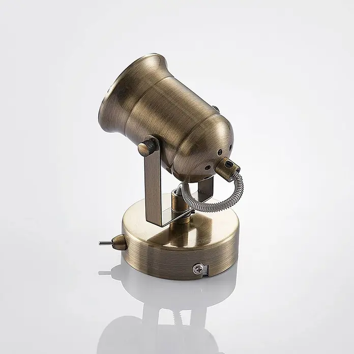 Lindby Wandstrahler Anze - messing / gold, messing / gold, GU10 - Einstellbarer Decken- oder Wandstrahler aus antikem Messing.