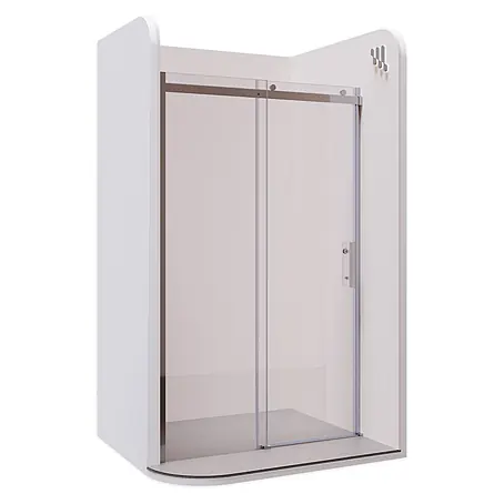 Nischenschiebetür 158,5-160 cm - Höhe: 200 cm, aus durchsichtigem 6 mm Sicherheitsglas