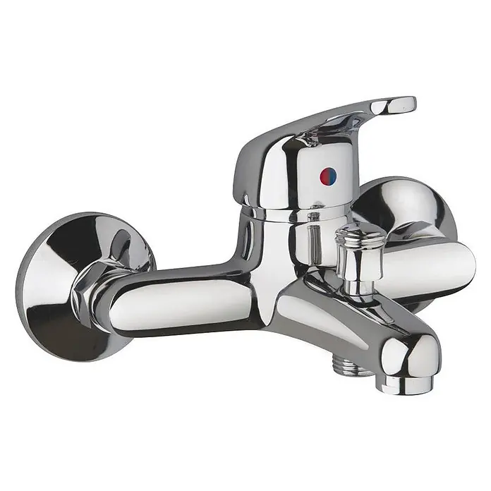 Kiamami Valentina Badewannenarmatur - Silber - Verchromte Wand-Badewannenarmatur mit Einhebelmischer und Brauseumschalter.