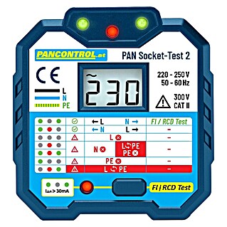 Pancontrol Spannungsprüfer PAN Socket-Test 2 (Messbereich Wechselspannung: 220 V - 250 V, Messkategorie: CAT III 300 V)