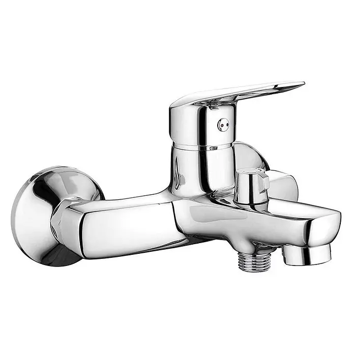 Kiamami Valentina Badewannenarmatur - Silber - Verchromter Einhebelmischer für Dusche oder Bad, mit Umsteller und Gewindeauslauf.