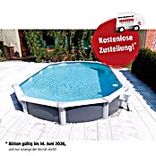 KWAD Stahlwand-Pool Supreme Design Oval (L x B x H: 730 x 370 x 132 cm, Anthrazit, 35 000 l) | BAUHAUS