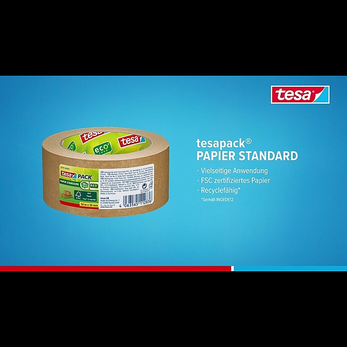 Tesa Pack Paketklebeband Standard Paper (Braun, L x B: 50 m x 5 cm) | BAUHAUS