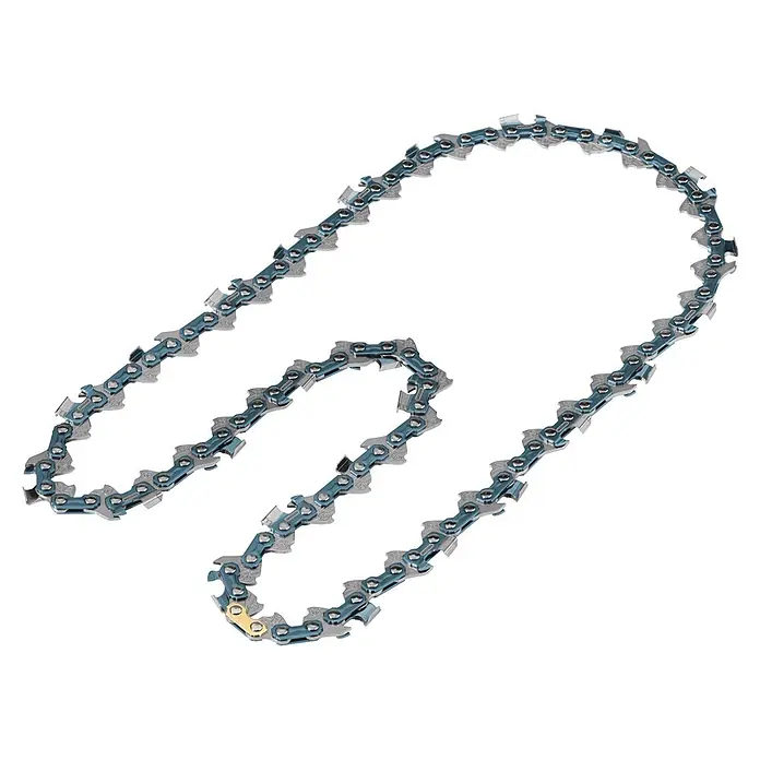 Bosch Professional Sägekette 30cm, 1.1mm, 0.325 - Passend für: Bosch PRO GKE 18V-30 - Metallene Kettensägenkette mit blauen Gliedern und einem goldenen Hauptglied, wellenförmig angeordnet.