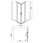 Sanotechnik Drsna vrata za tuš Slim Line  (120 x 200 cm, Črna, Vgradne dimenzije: 118–120 cm) | Tuš stene | Tuš kabine | Tuširanje | Kopalnica in sanitarije | Izdelki | BAUHAUS