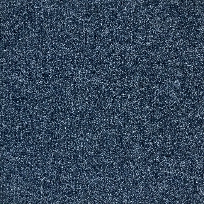 Bricoflor Teppichfliese - Breite: 50 cm, Nadelfilz, Polypropylen, blau - Nahaufnahme einer blauen Teppichstruktur, gesprenkelt mit helleren blauen und weißen Fäden.