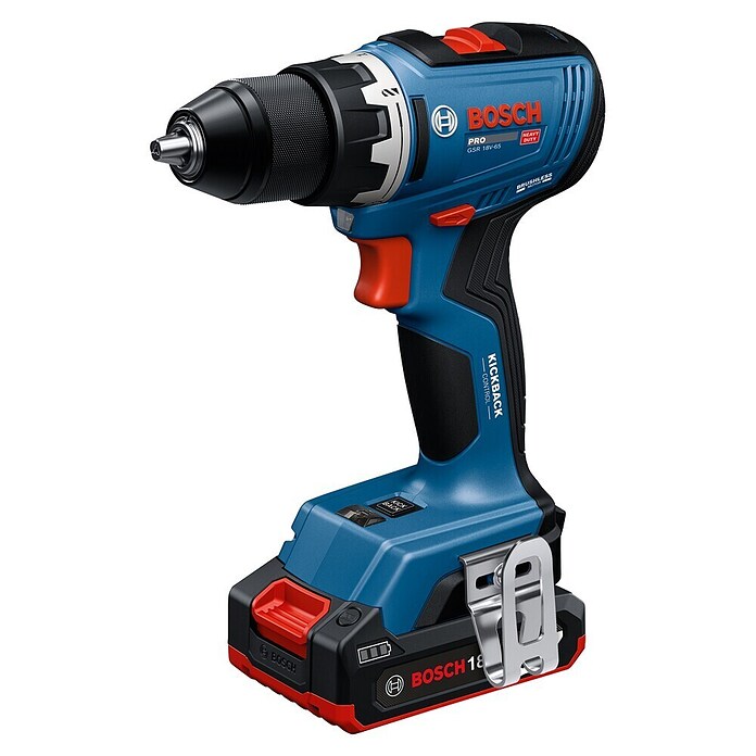 Bosch Professional Akumulatorski vrtalni vijačnik GSR 18V-65  (2 bateriji, 63 Nm) | Akumulatorski vijačniki in vrtalniki | Vrtalniki in vijačniki | Stroji | Orodja in stroji | Izdelki | BAUHAUS