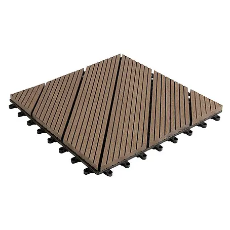 Floordirekt  Klickfliese WPC Classic Dunkelbraun 30 x 30 cm