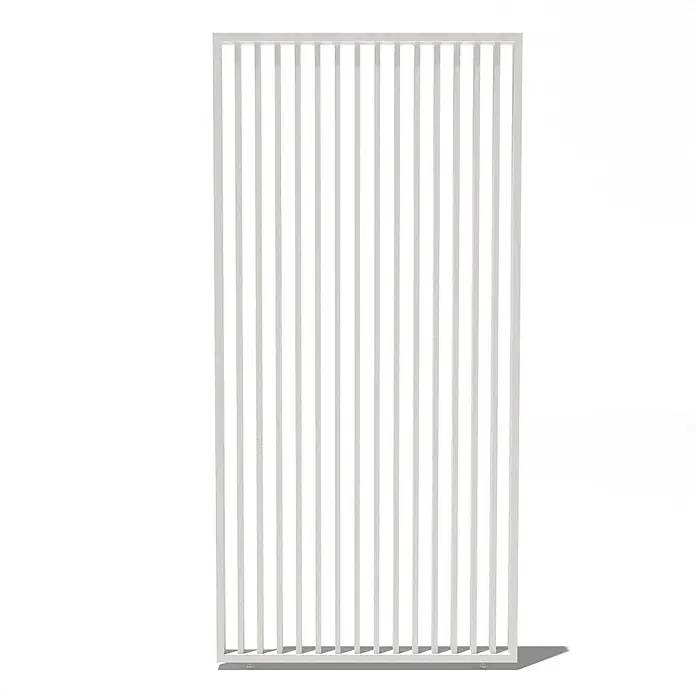 Weide Pergola Seitenwand Lamellenwand Paneel für Weide Pergola Weiß 123 cm - B x T: 123 x 6 cm, Aluminium - Weißer vertikaler Lamellenraumteiler für Raumtrennung oder als Deko-Element.