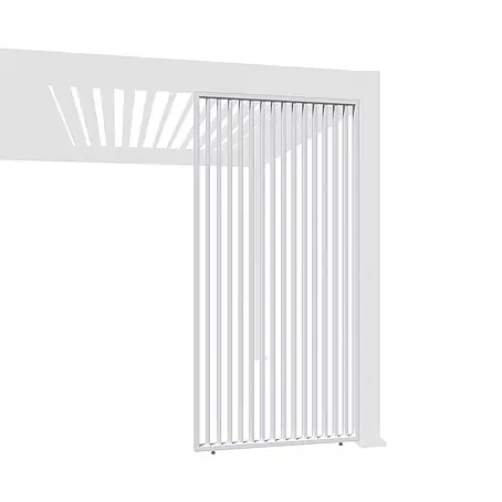 Weide  Pergola Seitenwand Lamellenwand Paneel für Weide Pergola Weiß 113 cm