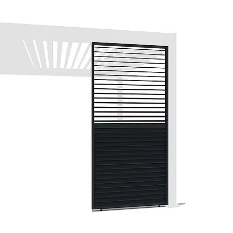 Weide  Pergola Seitenwand Lamellenwand Paneel für Weide Pergola Drehbar Anthrazit 113 cm