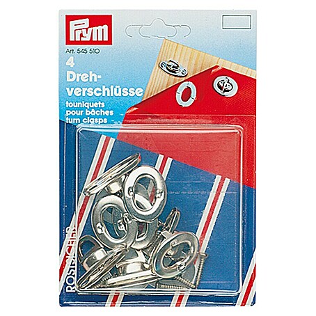 Prym Drehverschluss (4 Stk., Messing, Vernickelt)