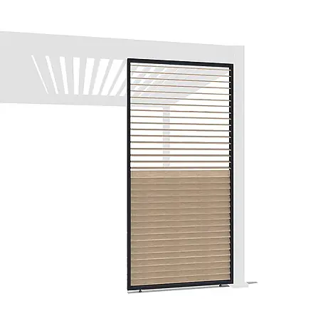 Weide  Pergola Seitenwand Lamellenwand Paneel für Weide Pergola Drehbar Holzoptik 113 cm