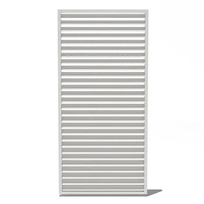 Weide Pergola Seitenwand Lamellenwand Paneel für Weide Pergola Weiß 93 cm - B x T: 93 x 6 cm, Metall - Graues Lamellenpaneel für Sichtschutz oder Belüftung.