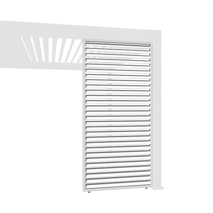 Weide Pergola Seitenwand Lamellenwand Paneel für Weide Pergola Weiß 93 cm - B x T: 93 x 6 cm, Metall - Weißer Lamellen-Sichtschutz mit verstellbaren Lamellen, geeignet für Pergolen.
